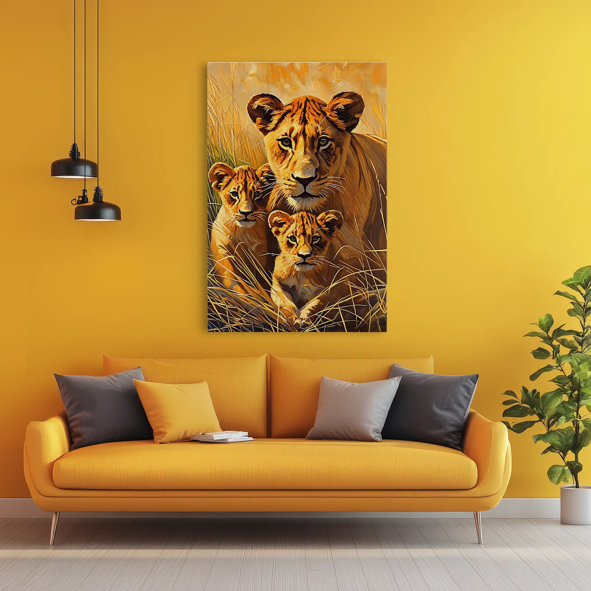 Lion Mother’s Shelter Giclée Print 231086 Visual Wall Art AR2:3V Giclée Print
