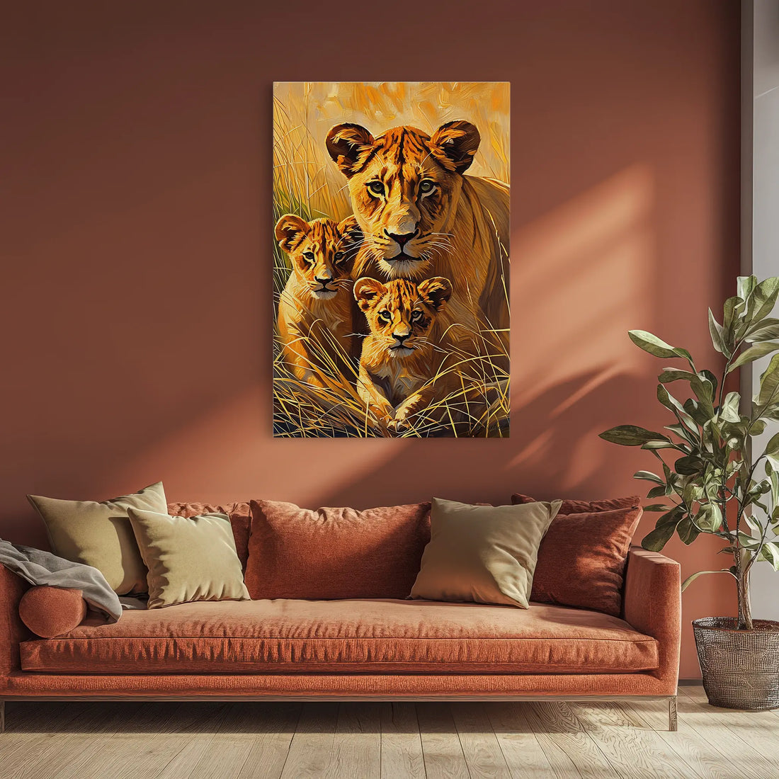 Lion Mother’s Shelter Giclée Print 231086 Visual Wall Art AR2:3V Giclée Print