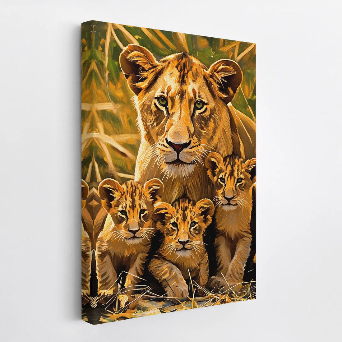 Lioness and Three Cubs Watchful Calm Giclée Print 231088 Visual Wall Art AR2:3V Giclée Print