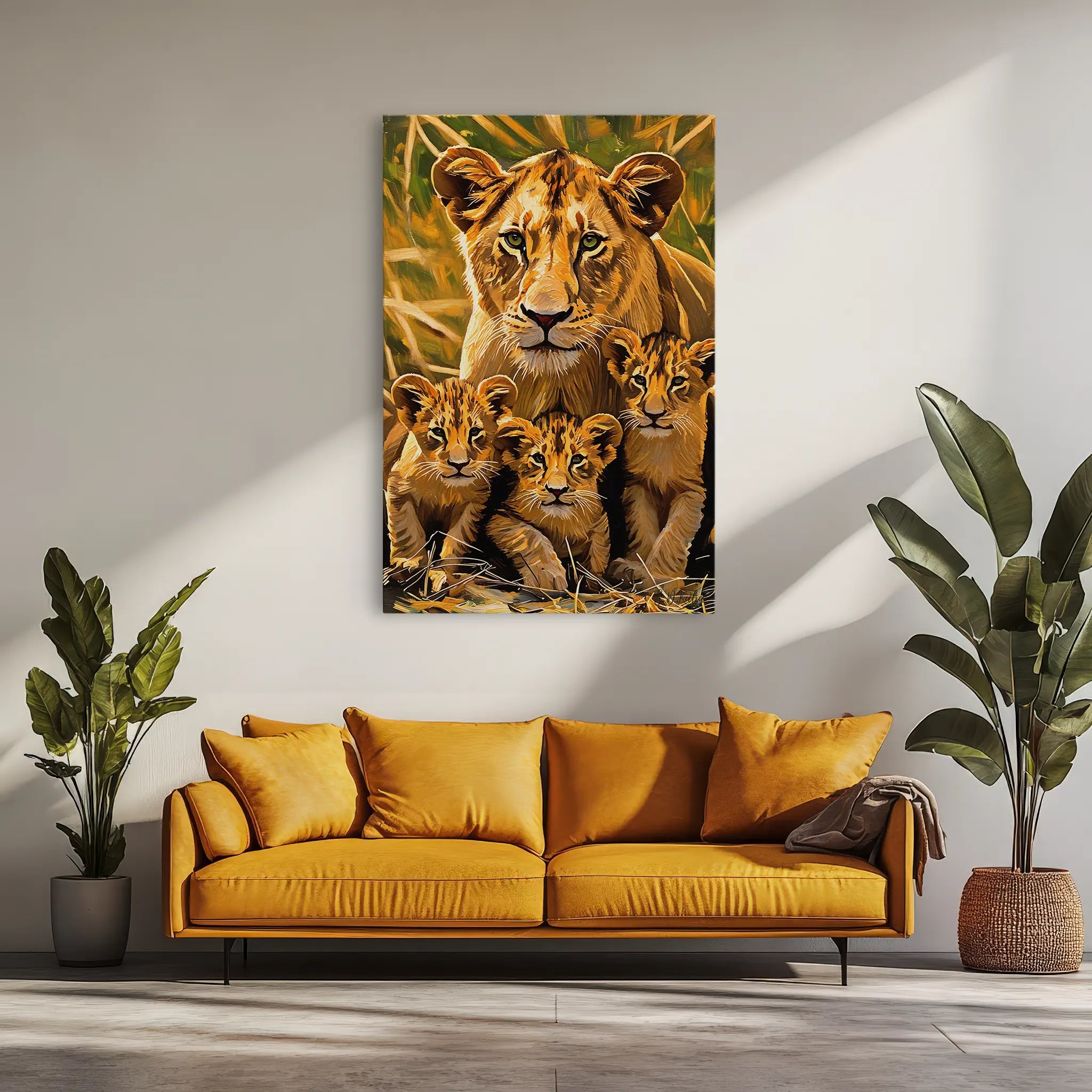 Lioness and Three Cubs Watchful Calm Giclée Print 231088 Visual Wall Art AR2:3V Giclée Print