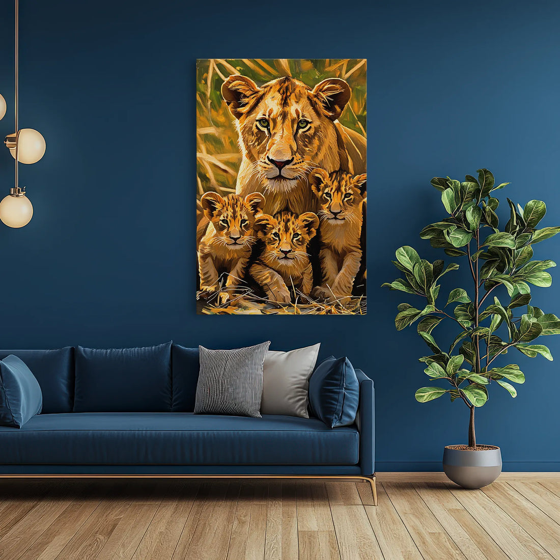 Lioness and Three Cubs Watchful Calm Giclée Print 231088 Visual Wall Art AR2:3V Giclée Print