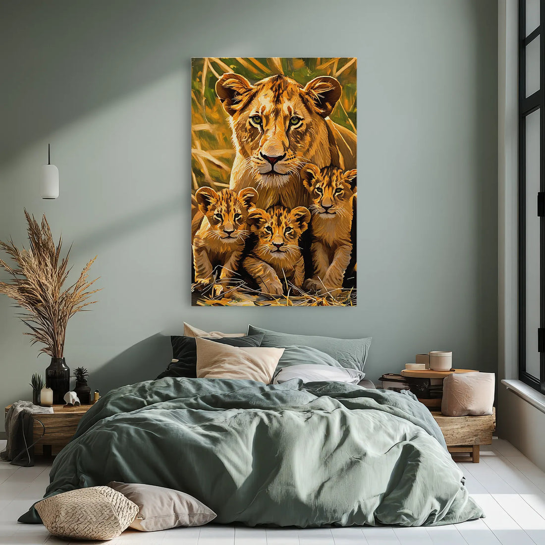 Lioness and Three Cubs Watchful Calm Giclée Print 231088 Visual Wall Art AR2:3V Giclée Print