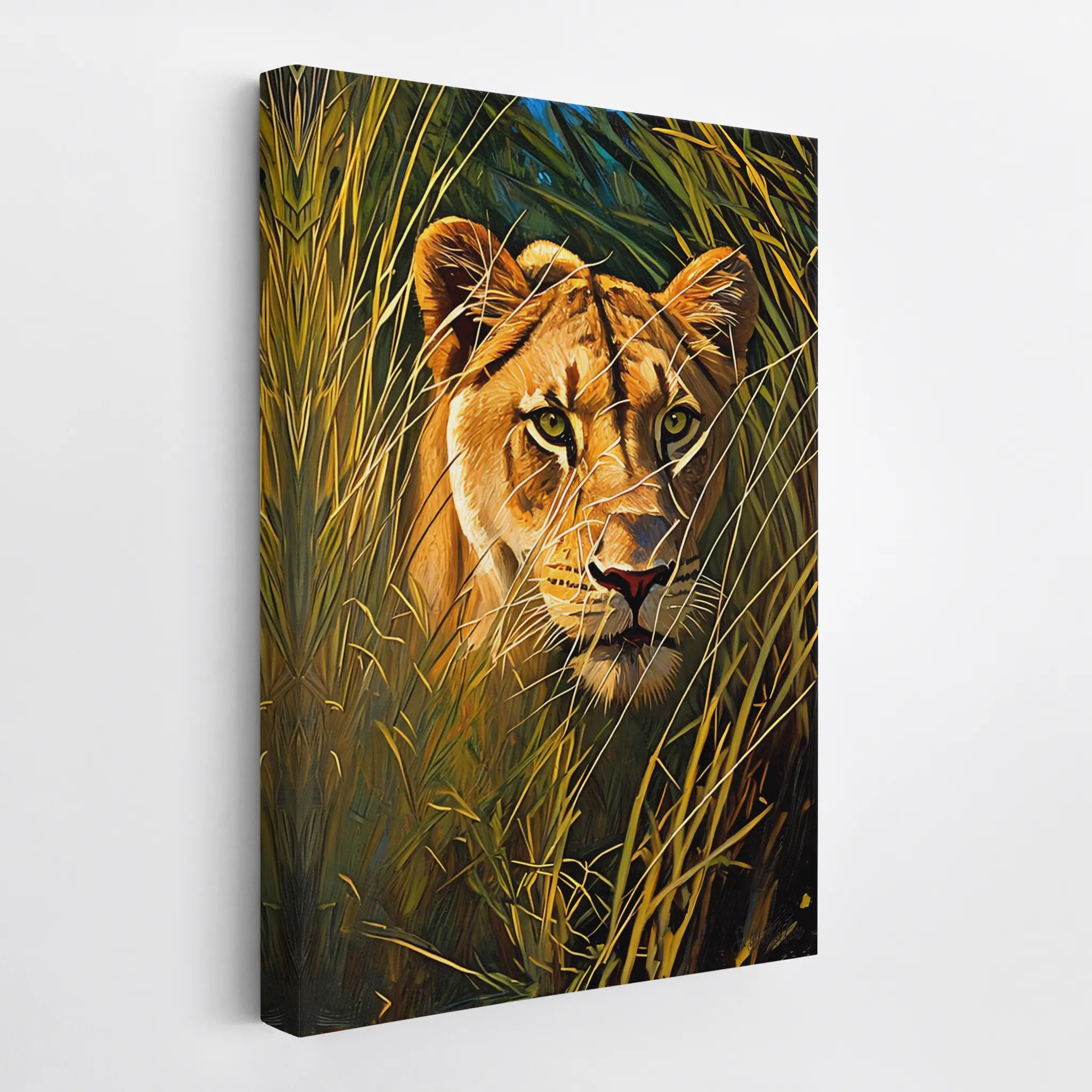 Lioness in Tall Grass Giclée Print 231026 Visual Wall Art AR2:3V Giclée Print