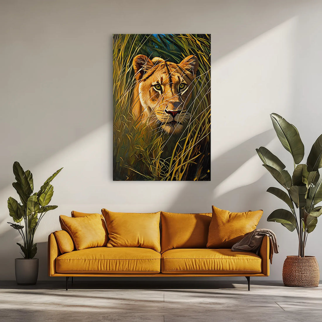Lioness in Tall Grass Giclée Print 231026 Visual Wall Art AR2:3V Giclée Print