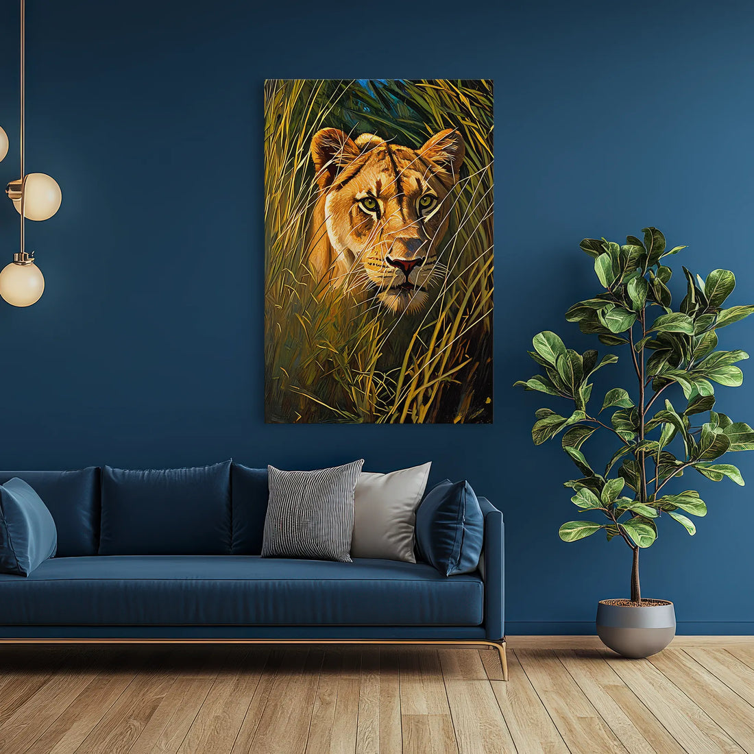Lioness in Tall Grass Giclée Print 231026 Visual Wall Art AR2:3V Giclée Print