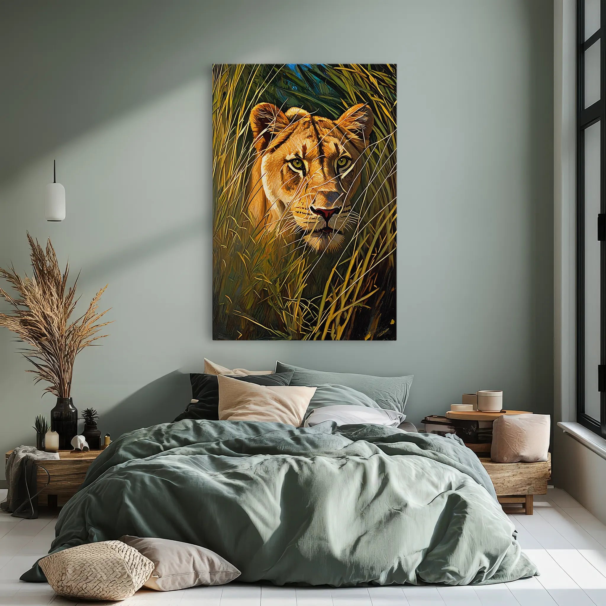 Lioness in Tall Grass Giclée Print 231026 Visual Wall Art AR2:3V Giclée Print