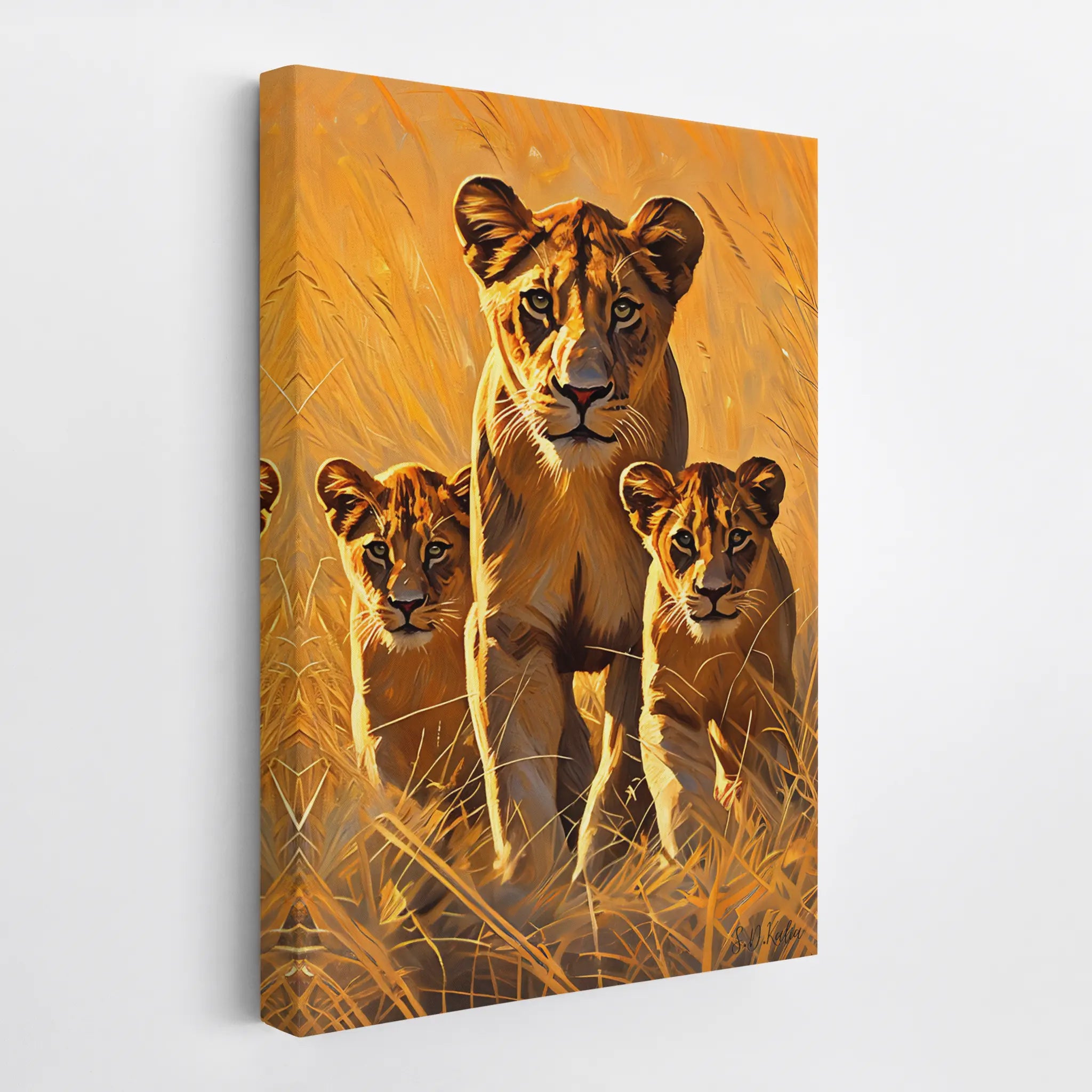 Lioness on Patrol With Two Cubs Giclée Print 231089 Visual Wall Art AR2:3V Giclée Print
