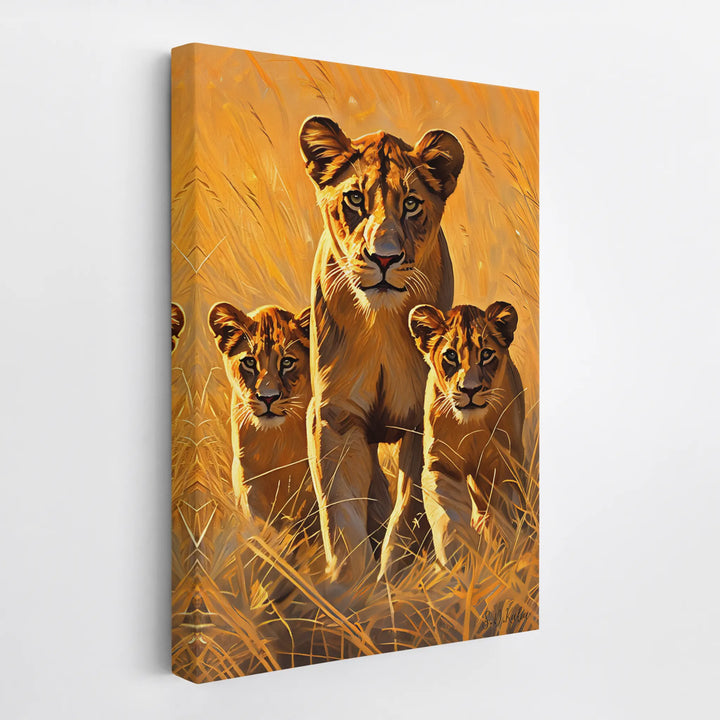Lioness on Patrol With Two Cubs Giclée Print 231089 Visual Wall Art AR2:3V Giclée Print