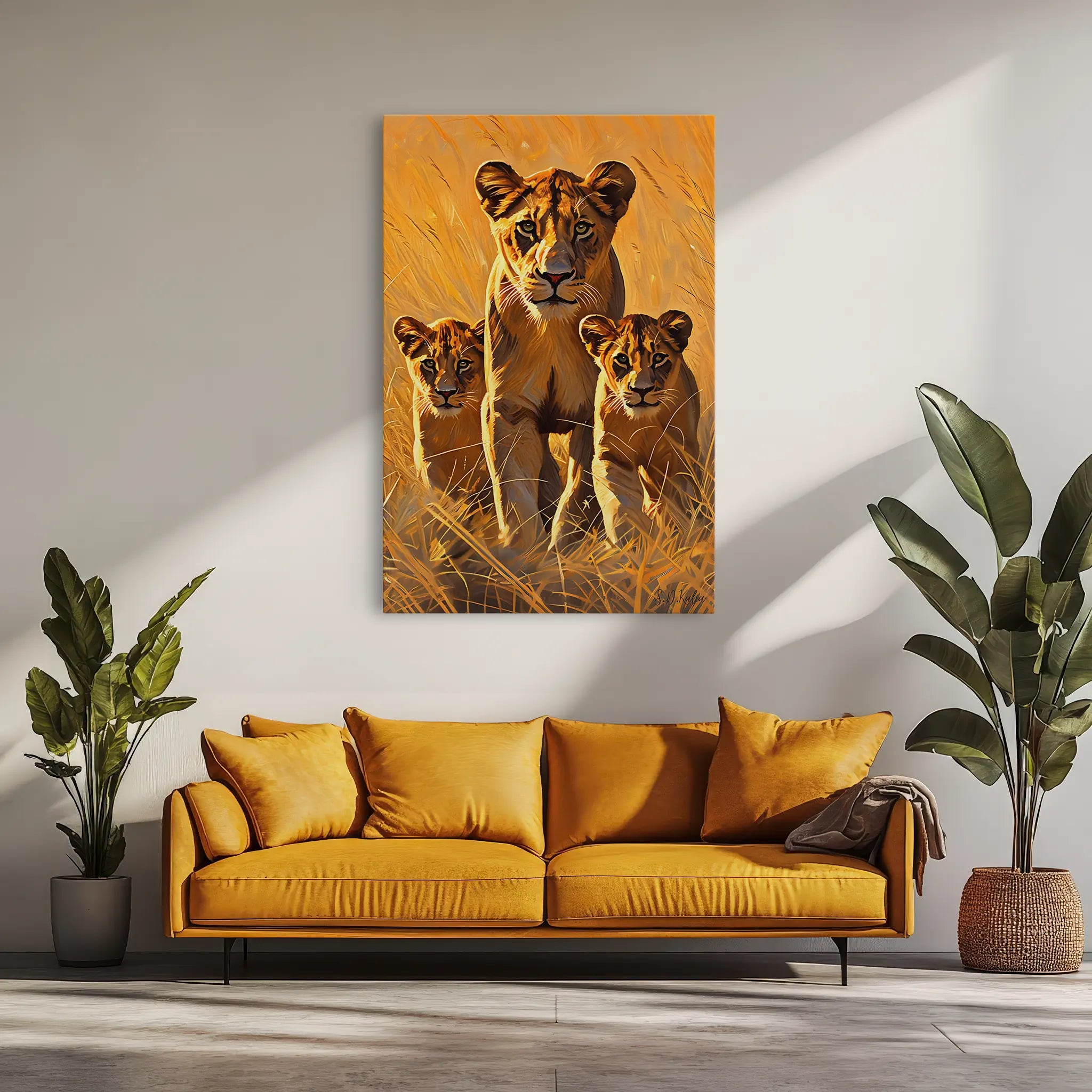 Lioness on Patrol With Two Cubs Giclée Print 231089 Visual Wall Art AR2:3V Giclée Print