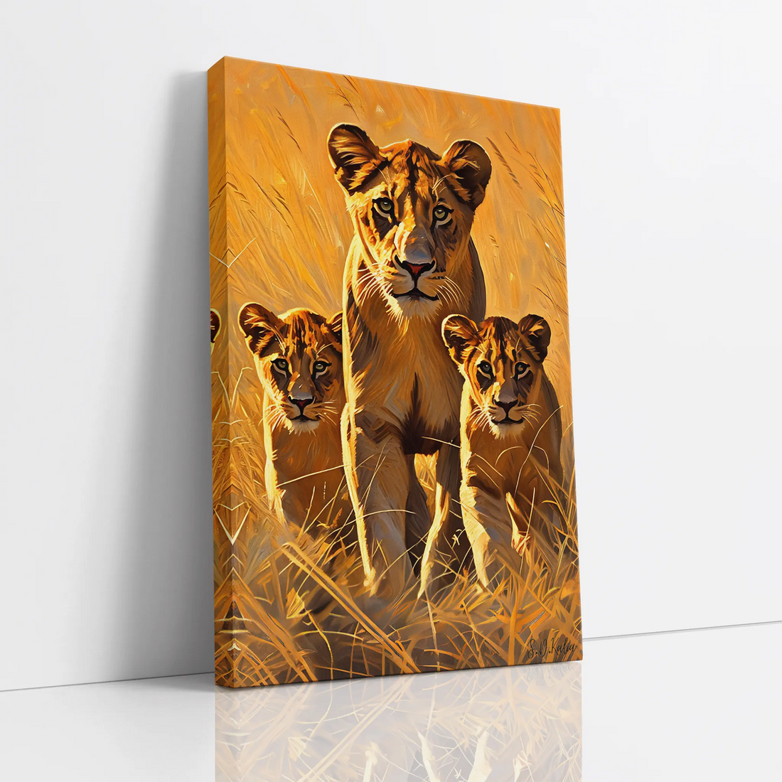 Lioness on Patrol With Two Cubs Giclée Print 231089 Visual Wall Art AR2:3V Giclée Print
