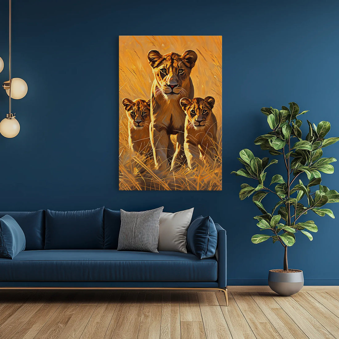 Lioness on Patrol With Two Cubs Giclée Print 231089 Visual Wall Art AR2:3V Giclée Print