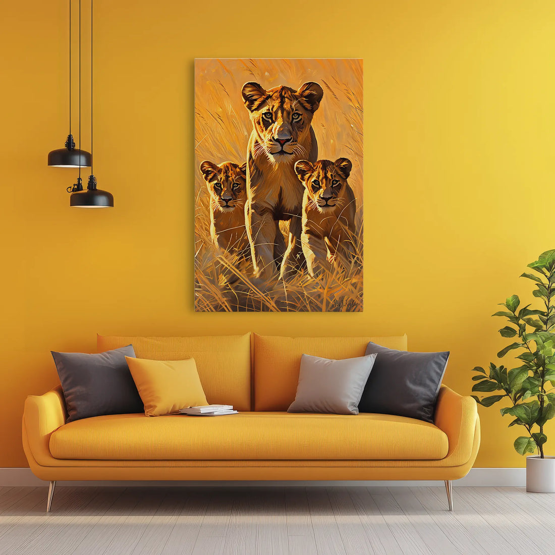 Lioness on Patrol With Two Cubs Giclée Print 231089 Visual Wall Art AR2:3V Giclée Print