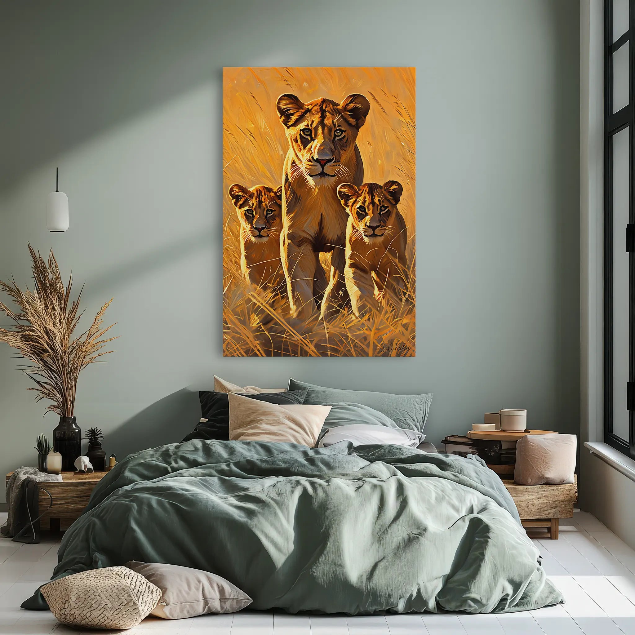 Lioness on Patrol With Two Cubs Giclée Print 231089 Visual Wall Art AR2:3V Giclée Print