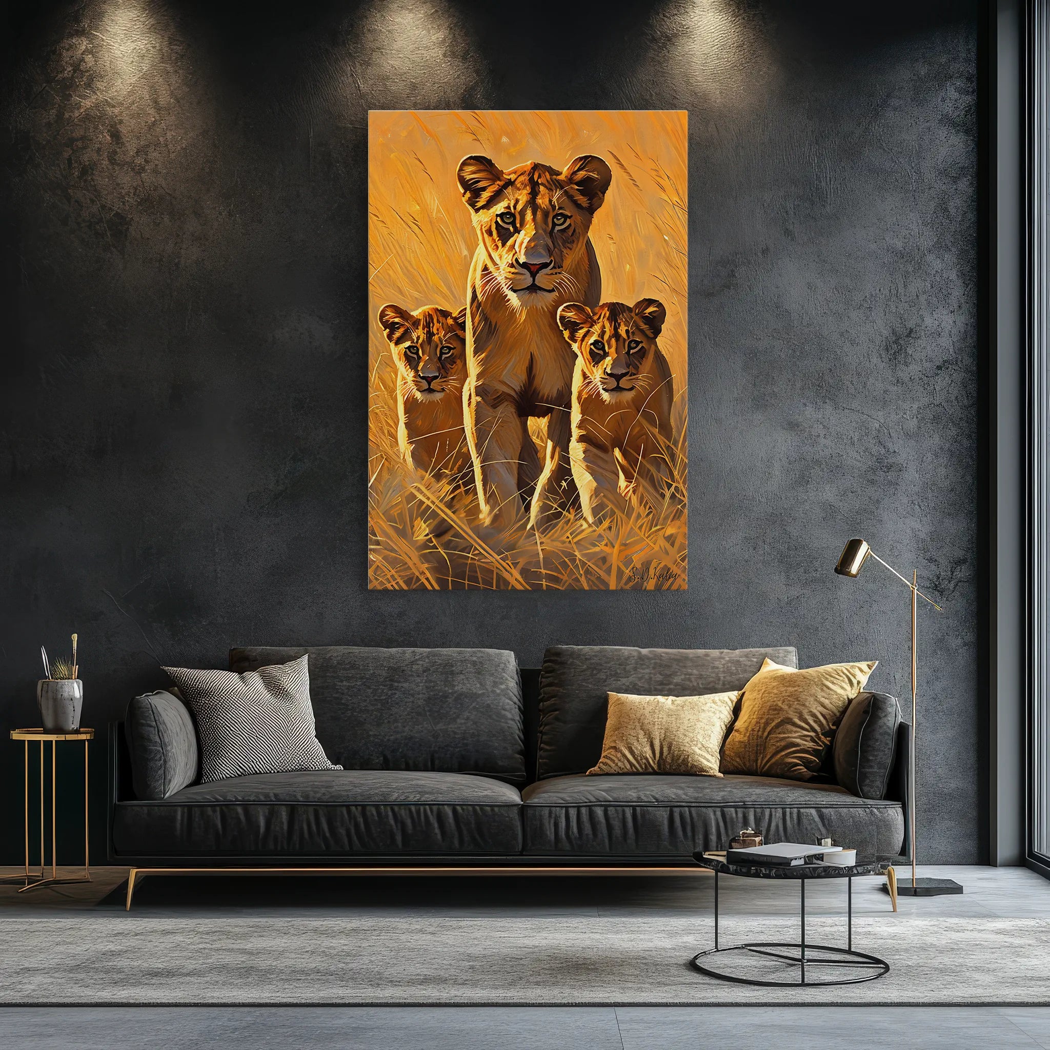 Lioness on Patrol With Two Cubs Giclée Print 231089 Visual Wall Art AR2:3V Giclée Print