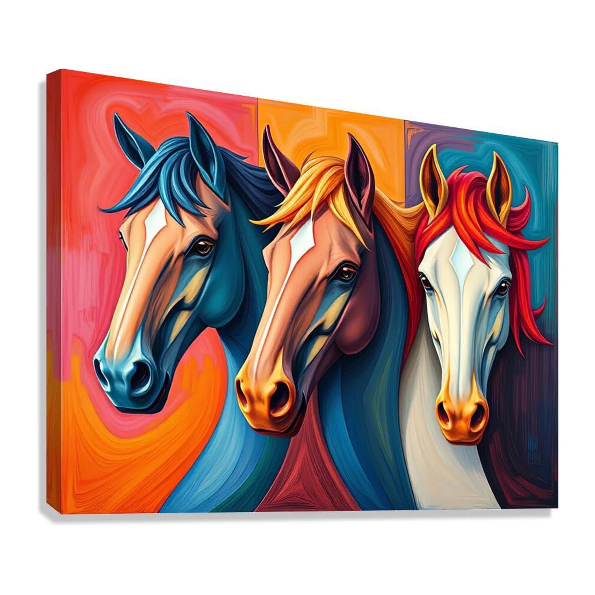 Looking At Viewers Horses Giclée Print 43118 Giclée Stretched Canvas Print Visual Wall Art