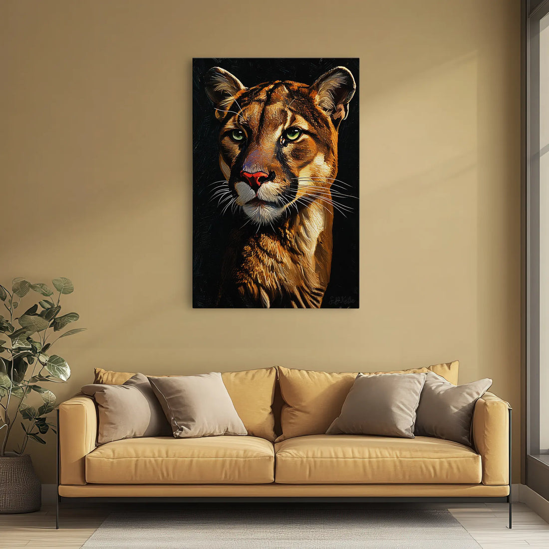 Majestic Cougar Portrait Giclée Print 231027 Visual Wall Art AR2:3V Giclée Print