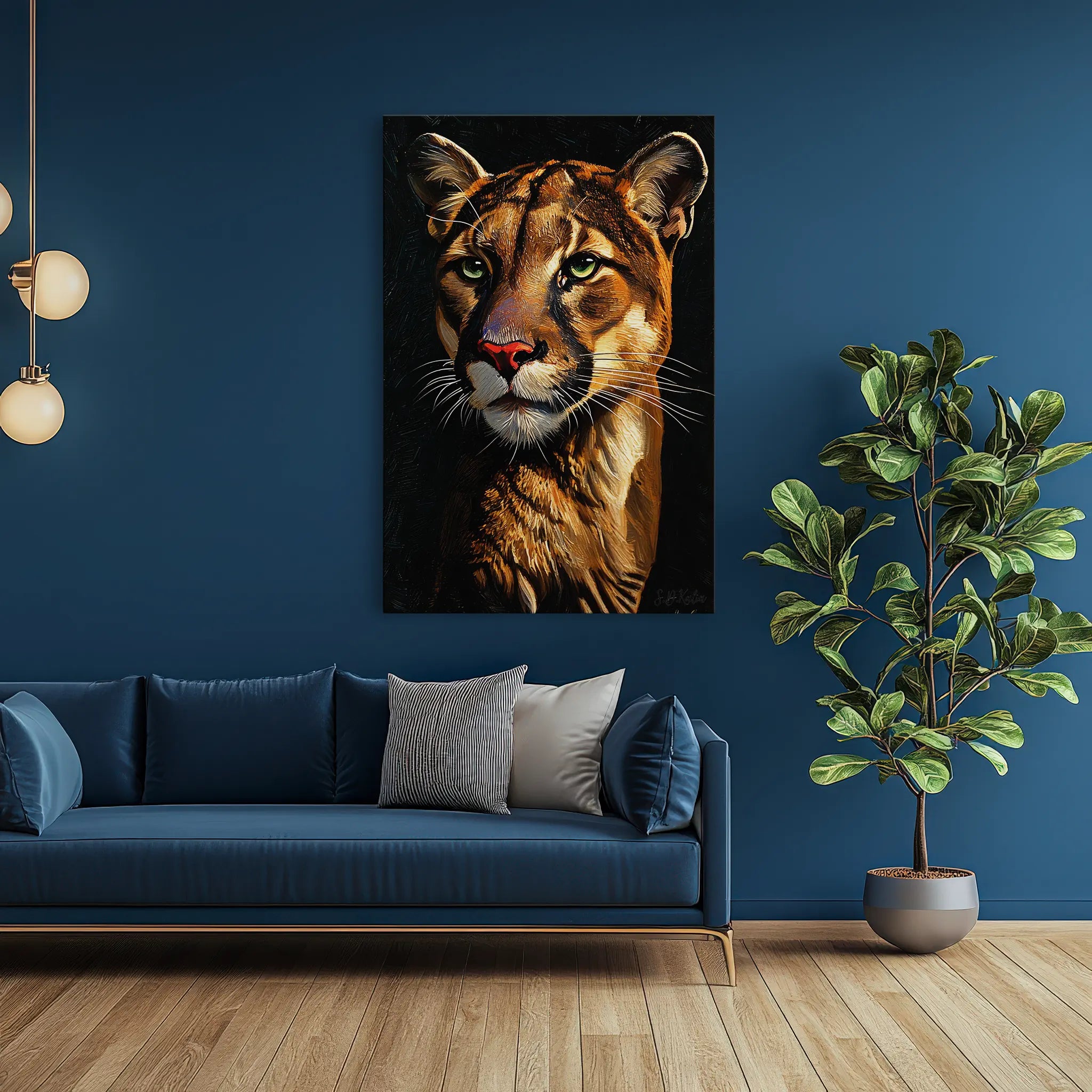 Majestic Cougar Portrait Giclée Print 231027 Visual Wall Art AR2:3V Giclée Print