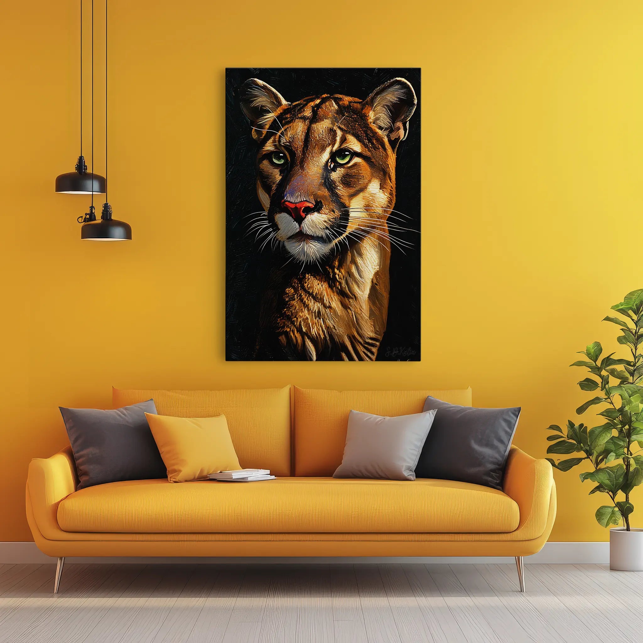 Majestic Cougar Portrait Giclée Print 231027 Visual Wall Art AR2:3V Giclée Print