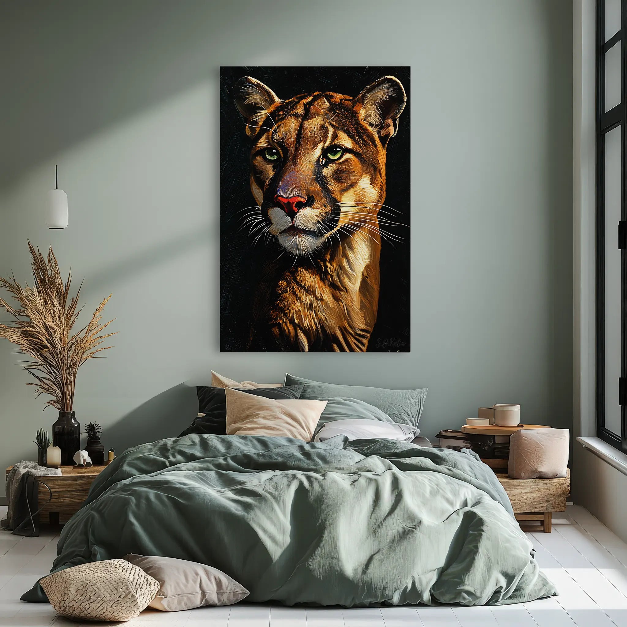 Majestic Cougar Portrait Giclée Print 231027 Visual Wall Art AR2:3V Giclée Print