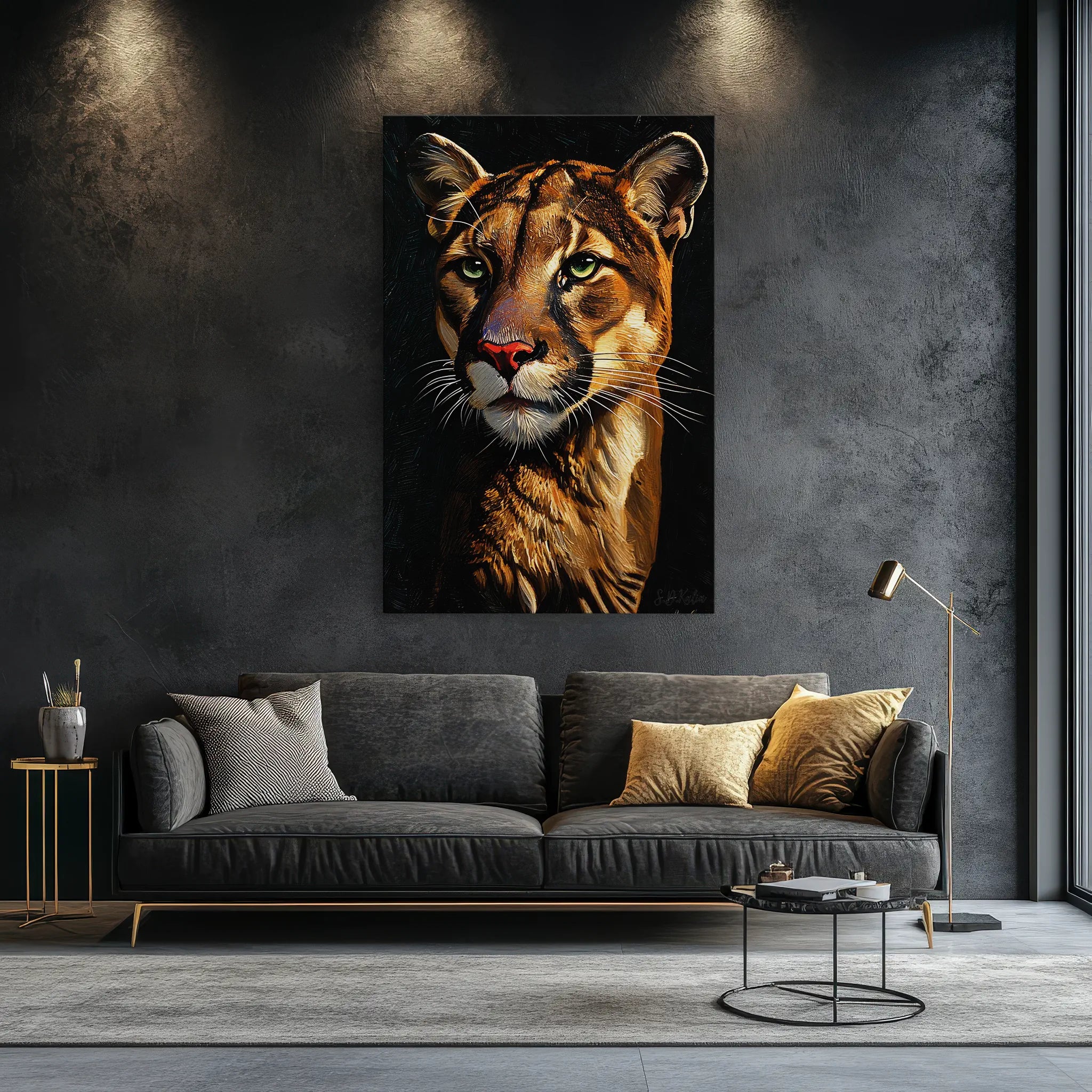 Majestic Cougar Portrait Giclée Print 231027 Visual Wall Art AR2:3V Giclée Print
