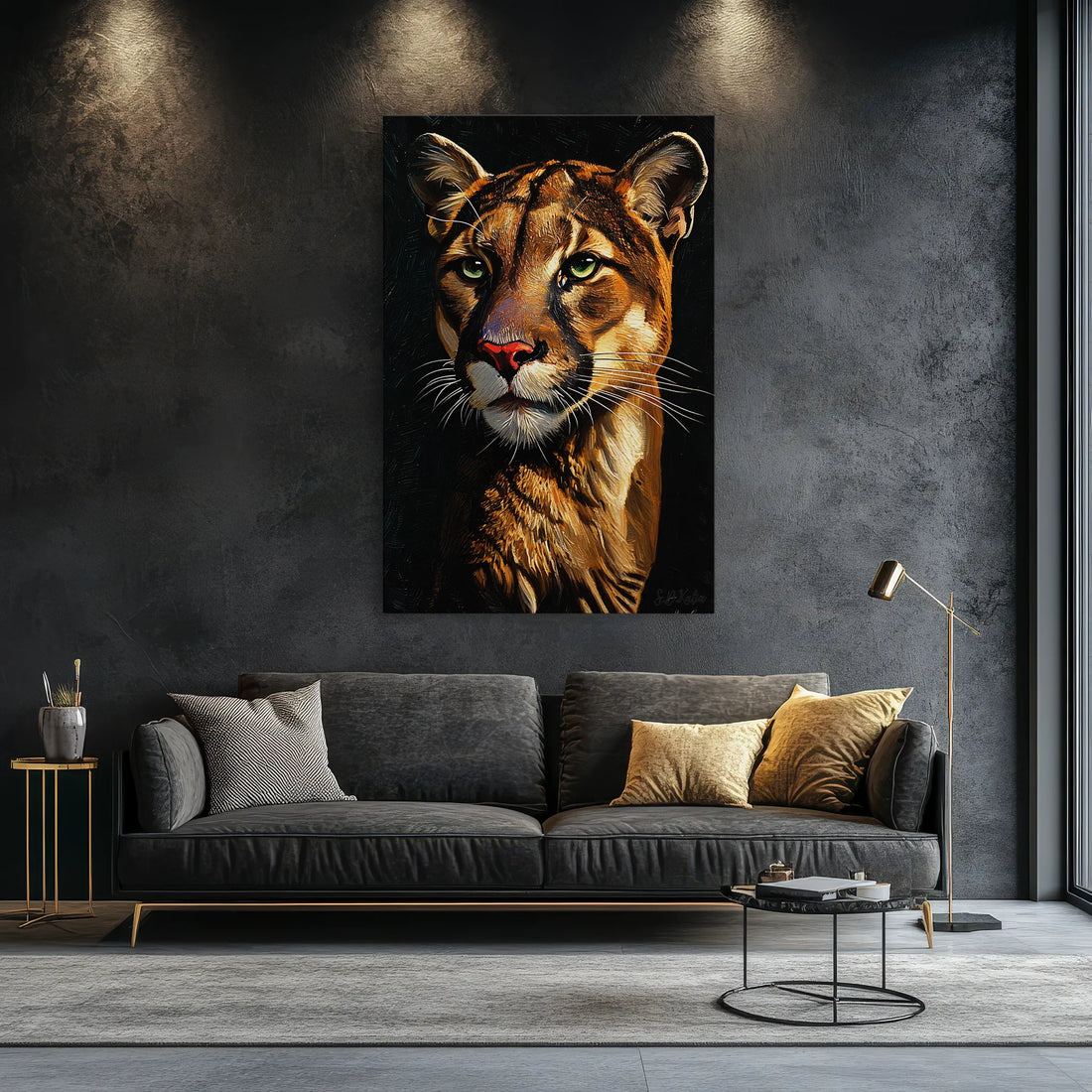 Majestic Cougar Portrait Giclée Print 231027 Visual Wall Art AR2:3V Giclée Print