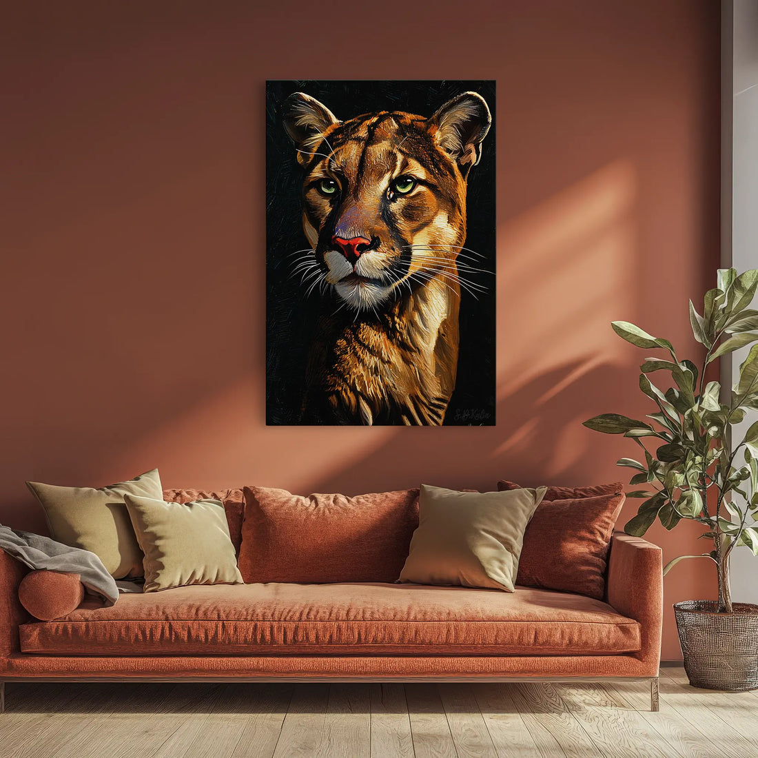 Majestic Cougar Portrait Giclée Print 231027 Visual Wall Art AR2:3V Giclée Print