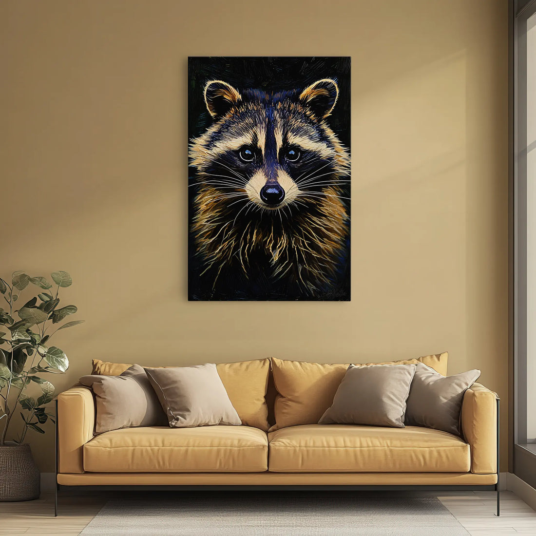 Masked Curiosity Raccoon Portrait Giclée Print 231091 Visual Wall Art AR2:3V Giclée Print