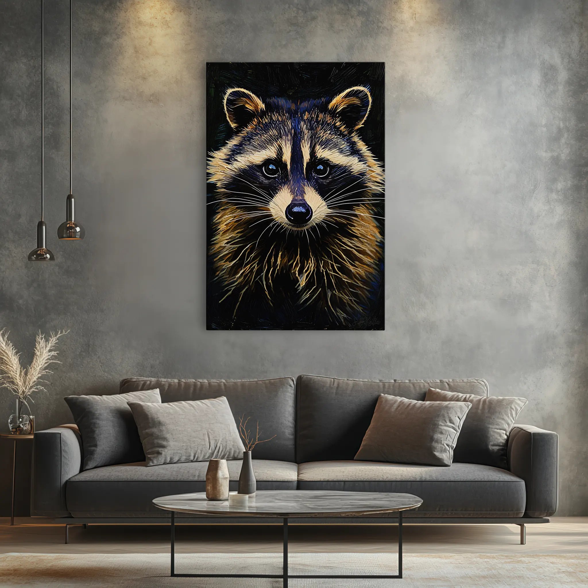Masked Curiosity Raccoon Portrait Giclée Print 231091 Visual Wall Art AR2:3V Giclée Print