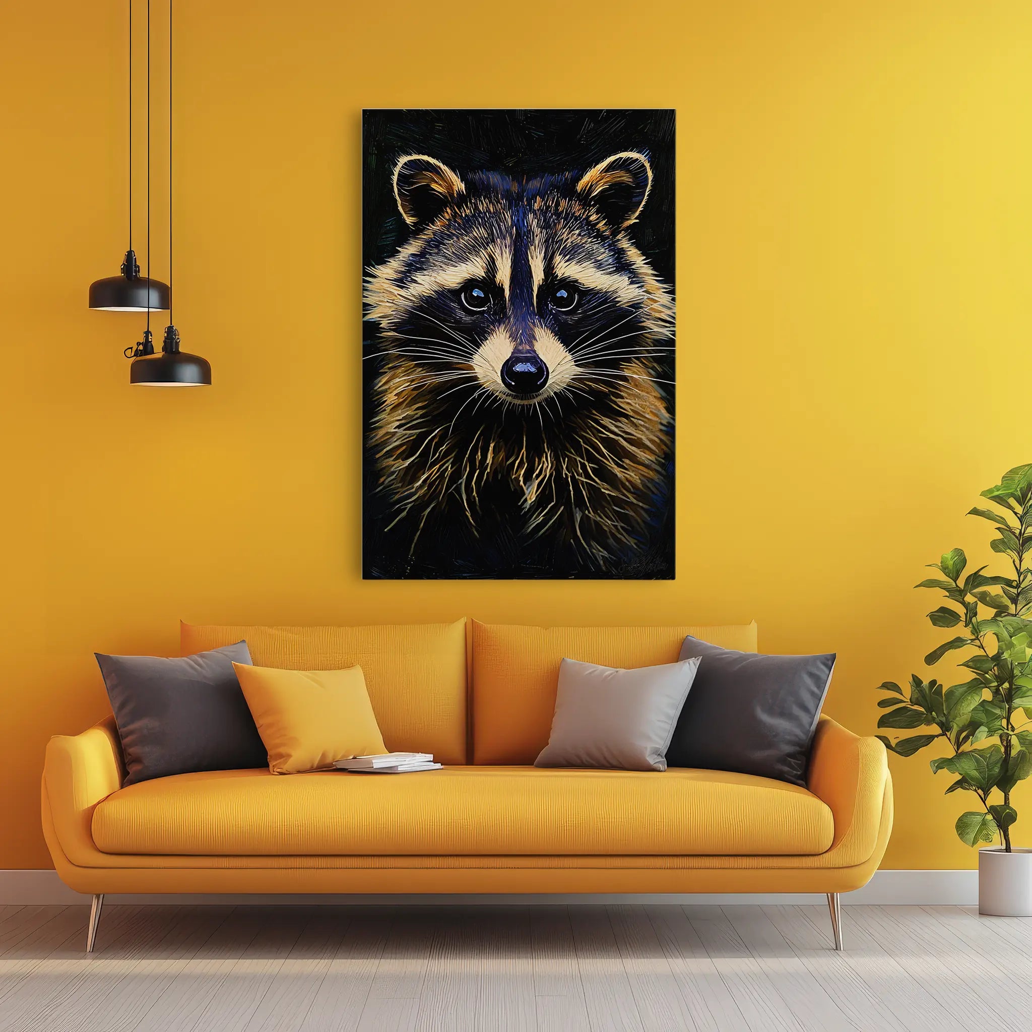Masked Curiosity Raccoon Portrait Giclée Print 231091 Visual Wall Art AR2:3V Giclée Print