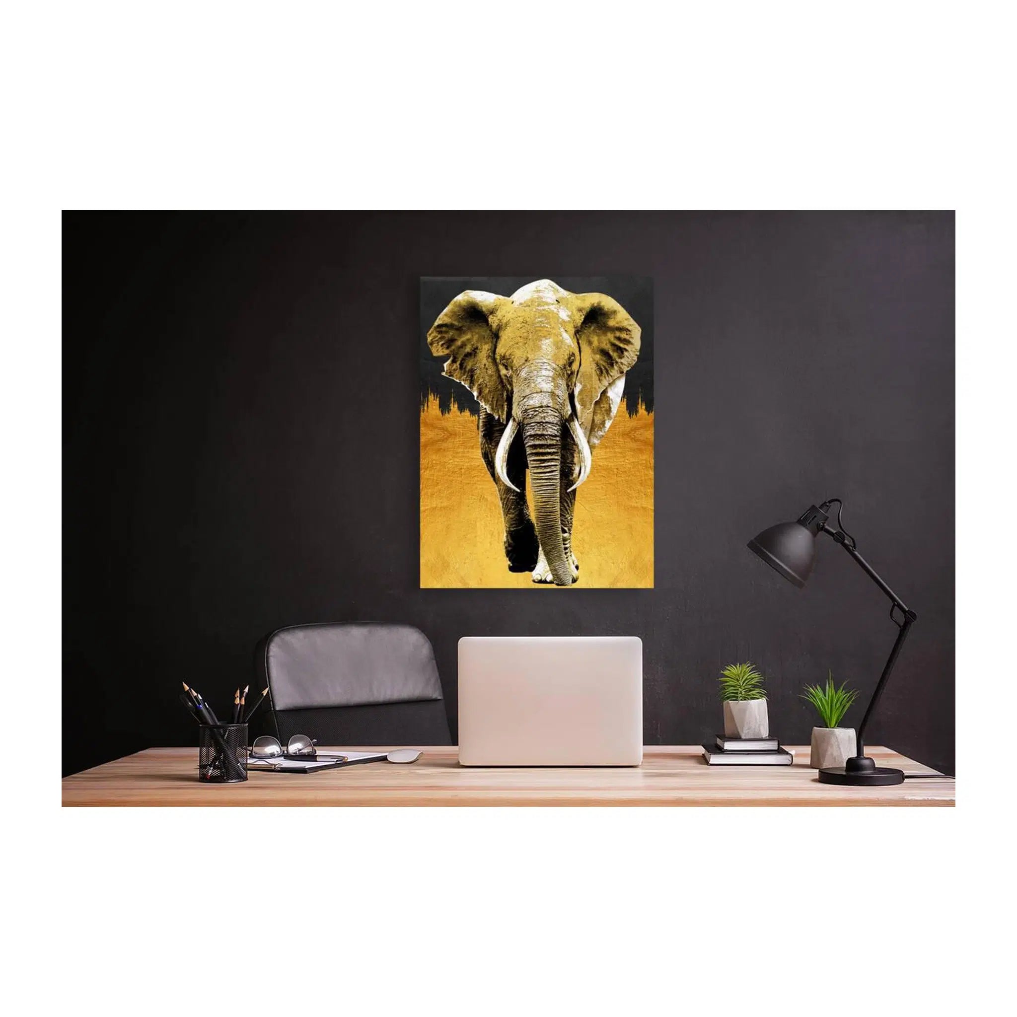 Massive Elephant Gold Giclée Print 34914 Visual Wall Art