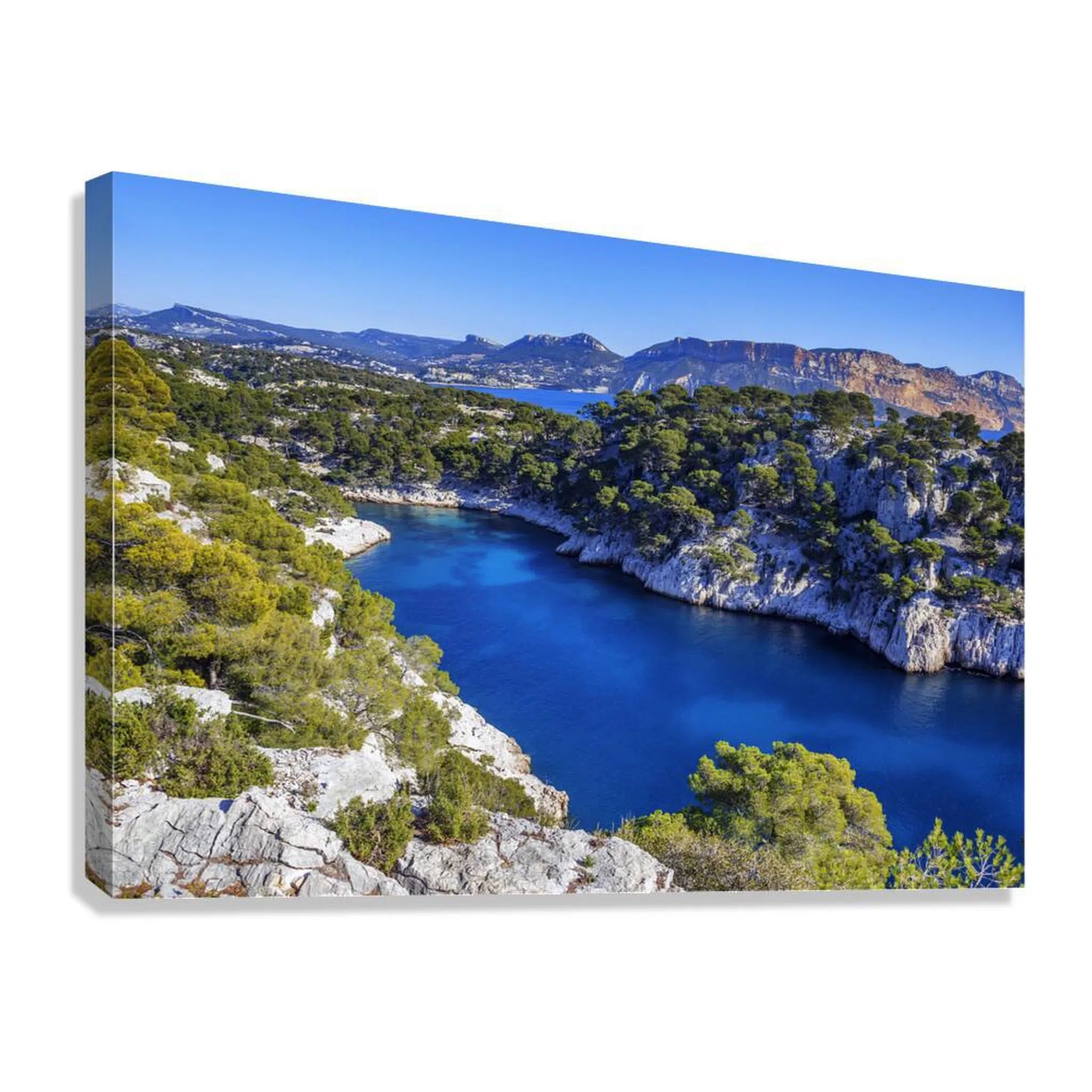 Miditerranean Coastal Landscape Giclée Print 32657 Giclée Stretched Canvas Print Visual Wall Art