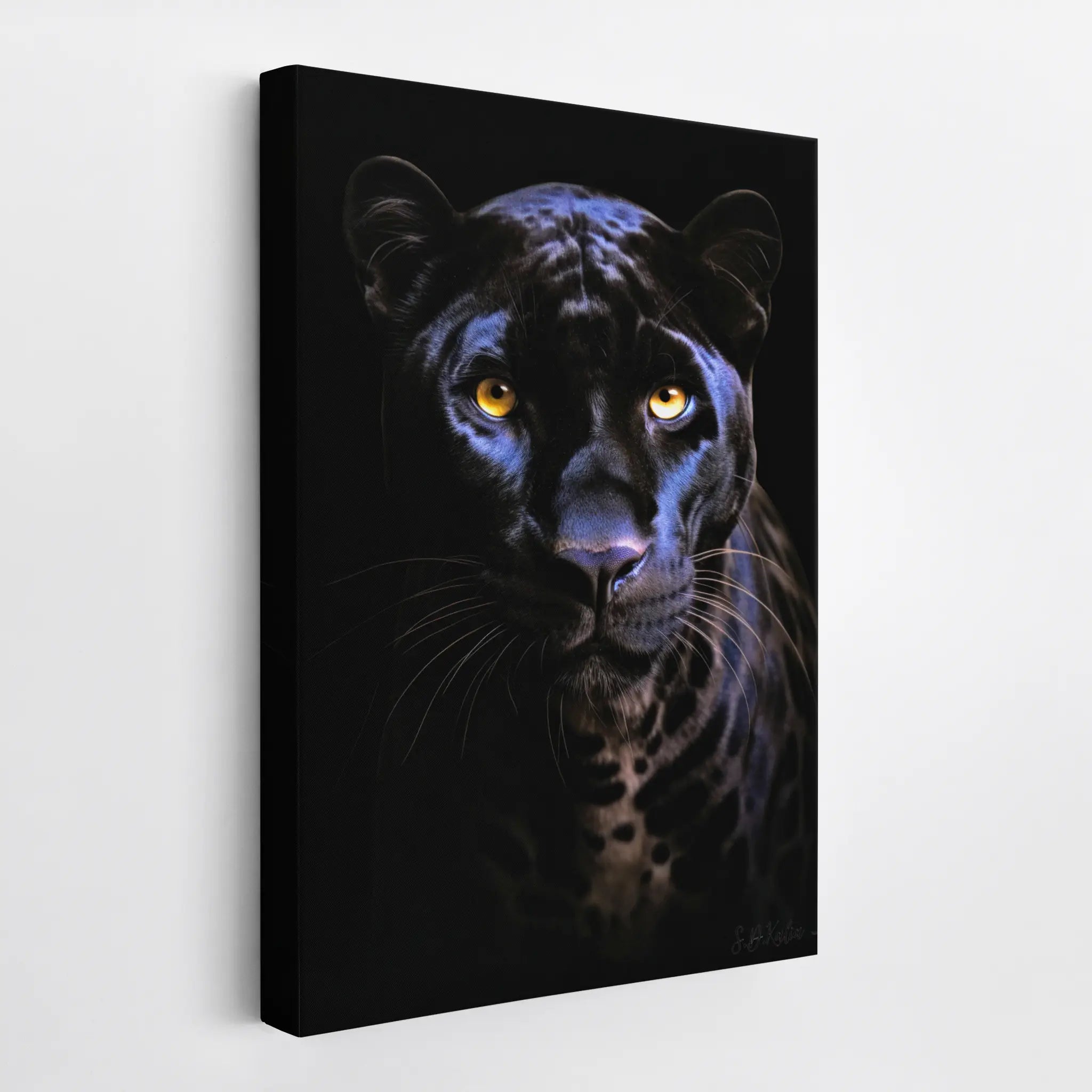 Midnight Panther with Golden Eyes Giclée Print 231030 Visual Wall Art AR2:3V Giclée Print