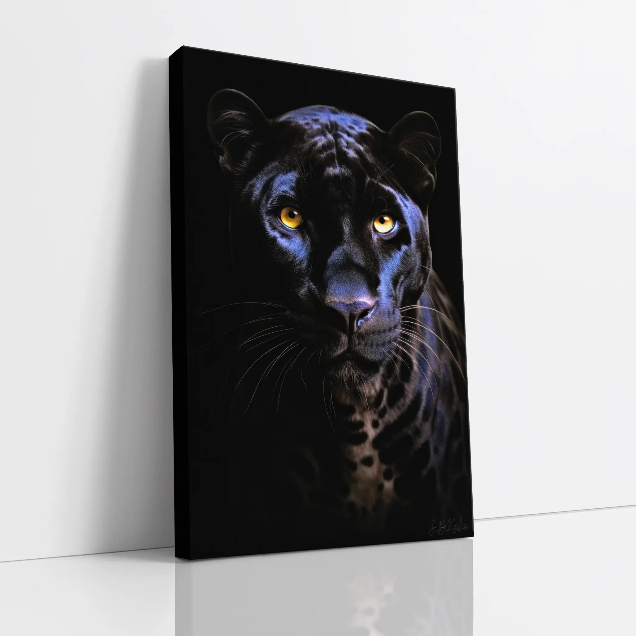 Midnight Panther with Golden Eyes Giclée Print 231030 Visual Wall Art AR2:3V Giclée Print