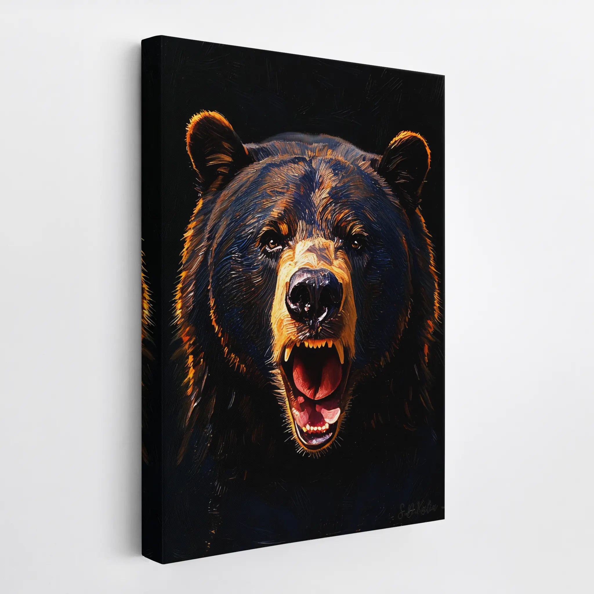 Midnight Roar Black Bear Portrait Giclée Print 231031 Visual Wall Art AR2:3V Giclée Print