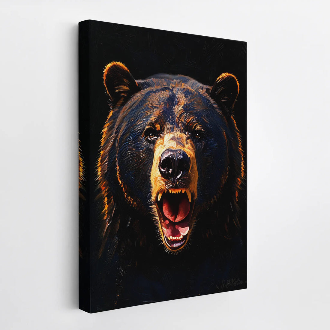 Midnight Roar Black Bear Portrait Giclée Print 231031 Visual Wall Art AR2:3V Giclée Print