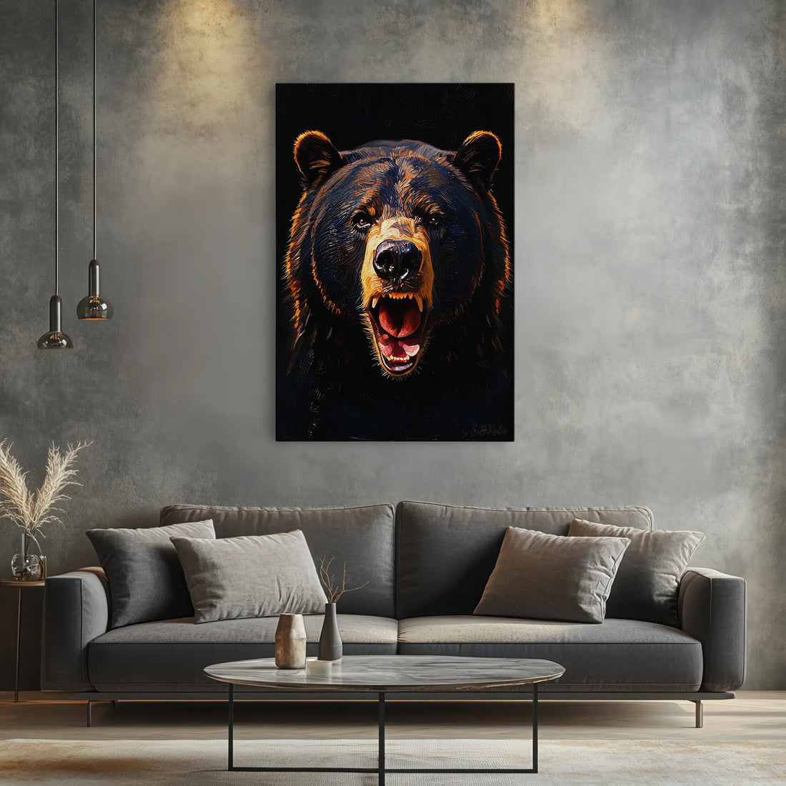 Midnight Roar Black Bear Portrait Giclée Print 231031 Visual Wall Art AR2:3V Giclée Print