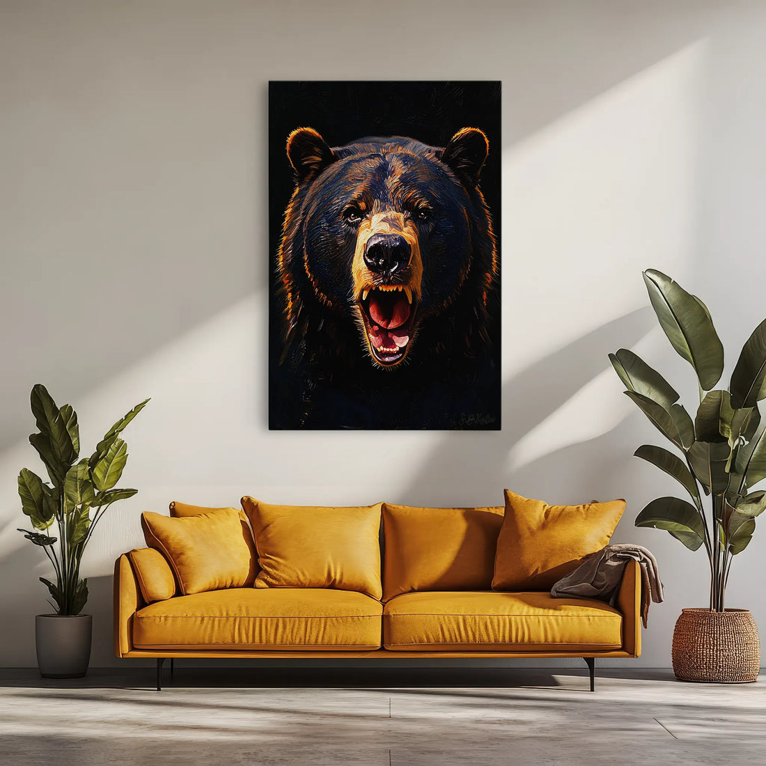 Midnight Roar Black Bear Portrait Giclée Print 231031 Visual Wall Art AR2:3V Giclée Print