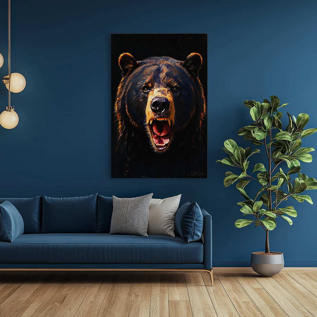 Midnight Roar Black Bear Portrait Giclée Print 231031 Visual Wall Art AR2:3V Giclée Print
