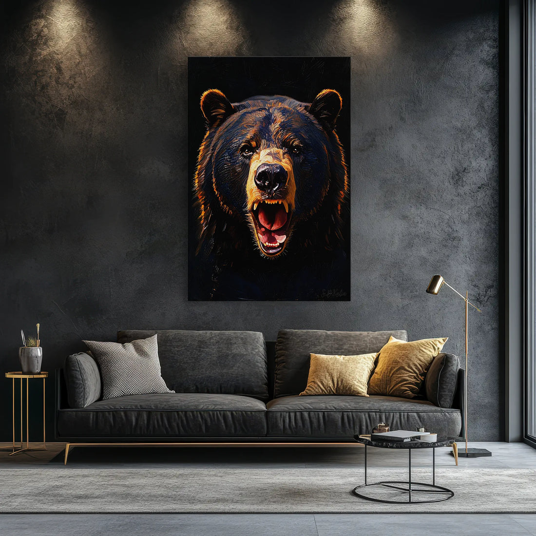 Midnight Roar Black Bear Portrait Giclée Print 231031 Visual Wall Art AR2:3V Giclée Print
