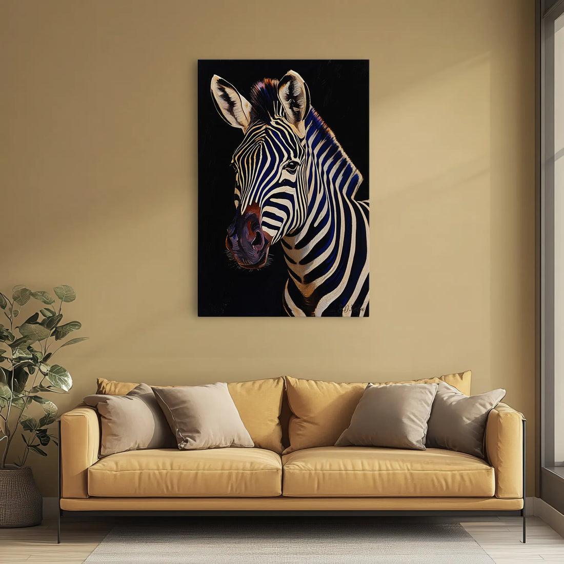 Midnight Stripes Zebra Portrait Giclée Print 231092 Visual Wall Art AR2:3V Giclée Print
