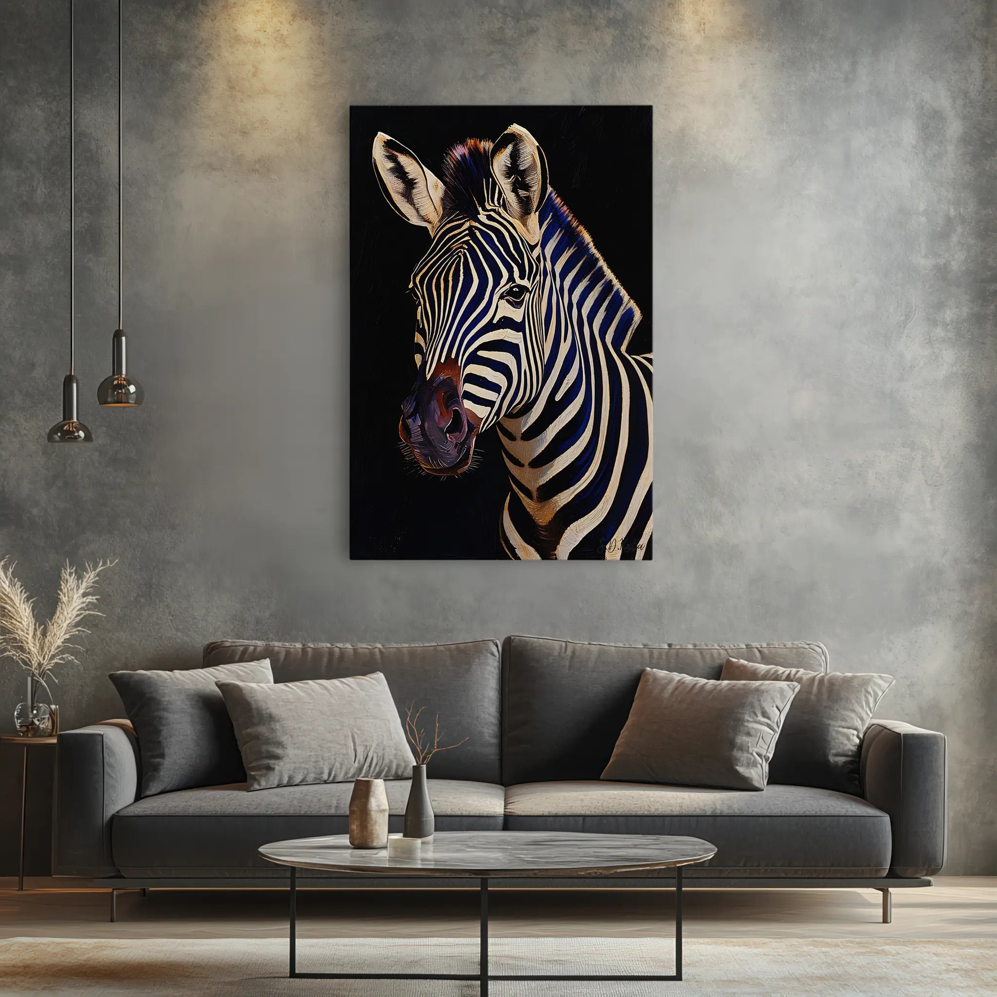 Midnight Stripes Zebra Portrait Giclée Print 231092 Visual Wall Art AR2:3V Giclée Print