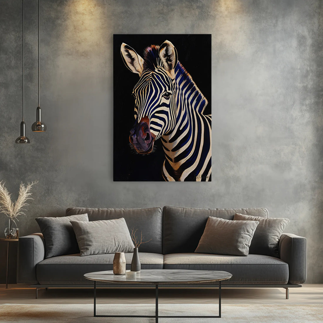 Midnight Stripes Zebra Portrait Giclée Print 231092 Visual Wall Art AR2:3V Giclée Print