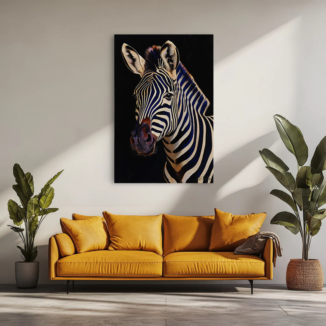 Midnight Stripes Zebra Portrait Giclée Print 231092 Visual Wall Art AR2:3V Giclée Print