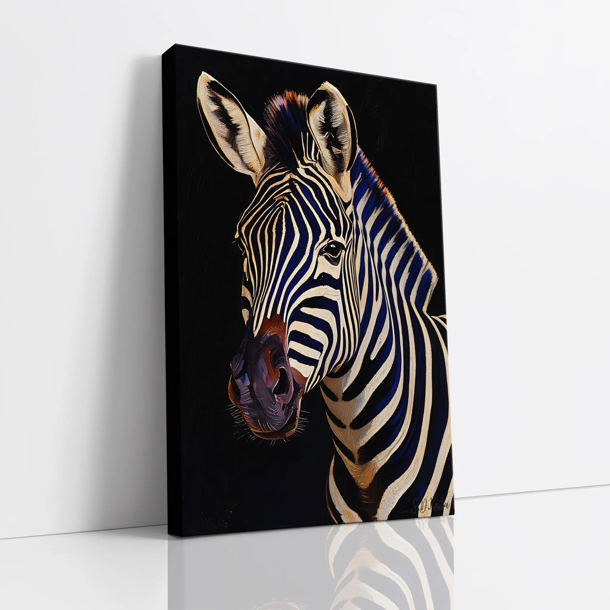 Midnight Stripes Zebra Portrait Giclée Print 231092 Visual Wall Art AR2:3V Giclée Print