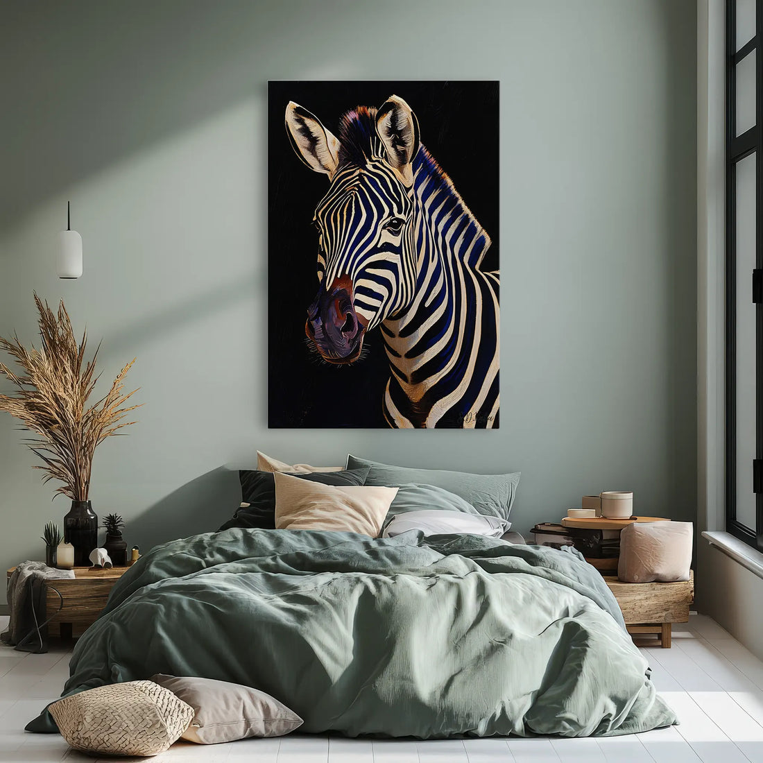 Midnight Stripes Zebra Portrait Giclée Print 231092 Visual Wall Art AR2:3V Giclée Print