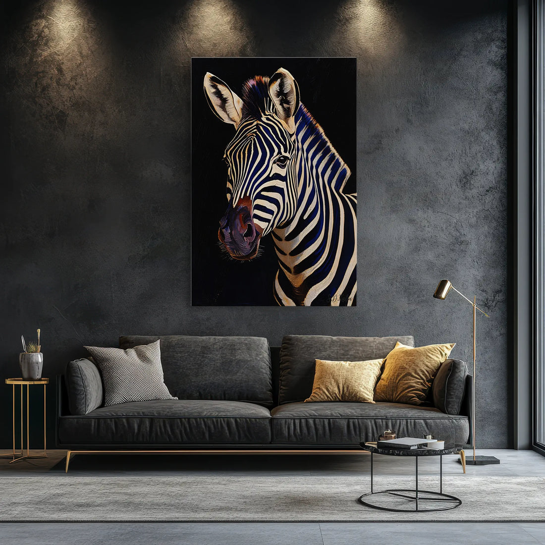 Midnight Stripes Zebra Portrait Giclée Print 231092 Visual Wall Art AR2:3V Giclée Print