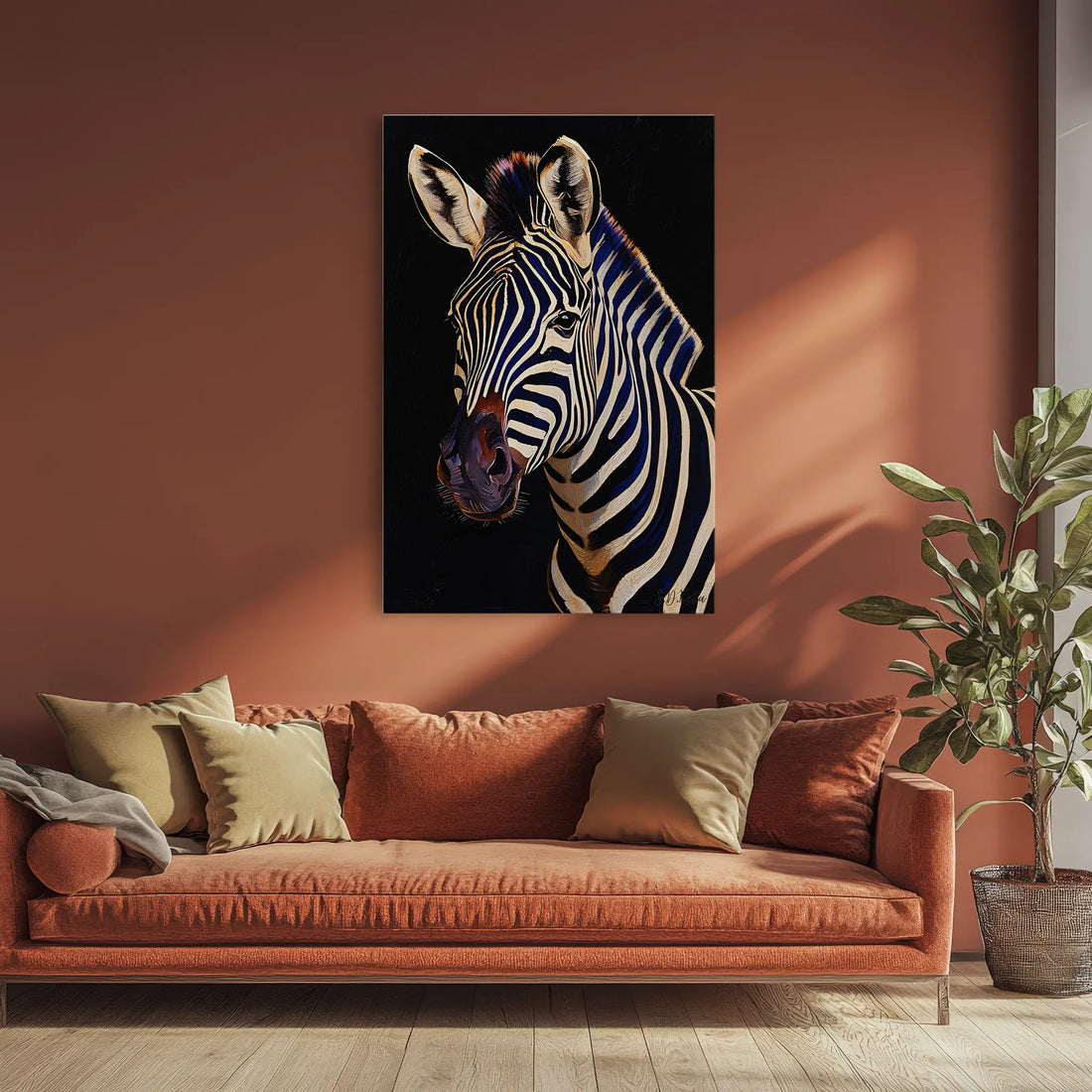 Midnight Stripes Zebra Portrait Giclée Print 231092 Visual Wall Art AR2:3V Giclée Print