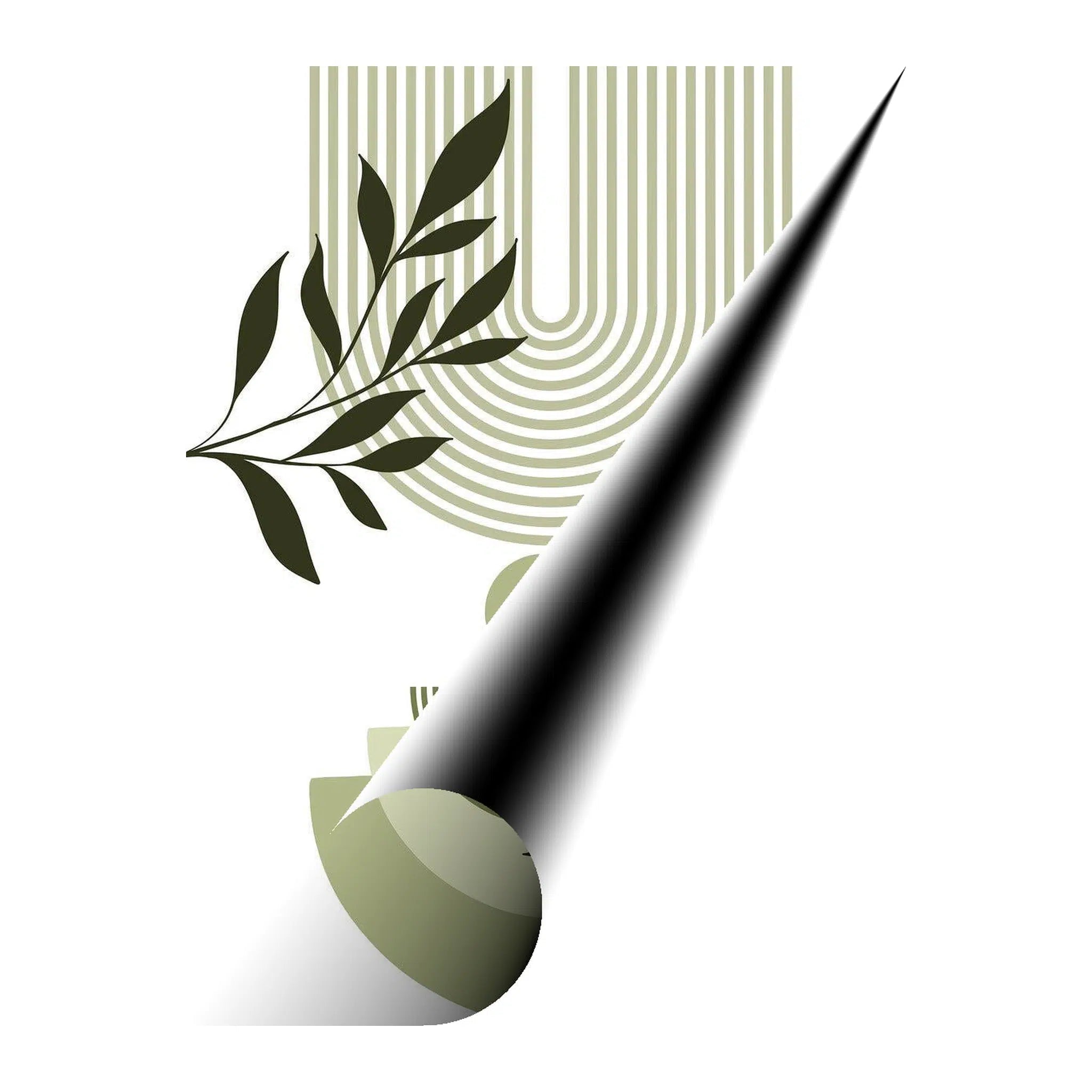 Minimalist Leaves Bohemian Giclée Print 34264 Giclée Rolled Canvas Print Visual Wall Art