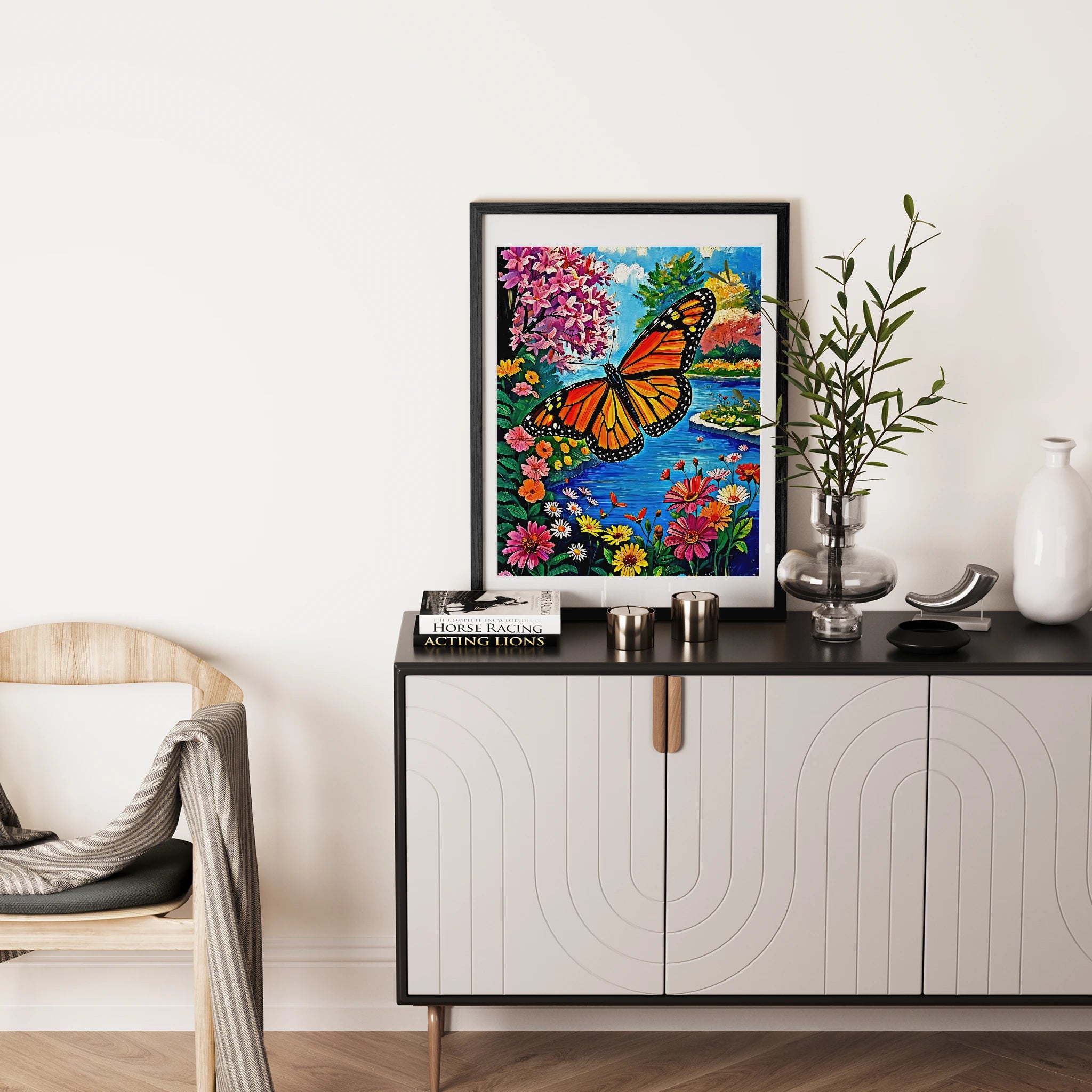Monarch Butterfly-Danaus Plexippus-Framed Paper Print-452255 Visual Wall Art Framed Print