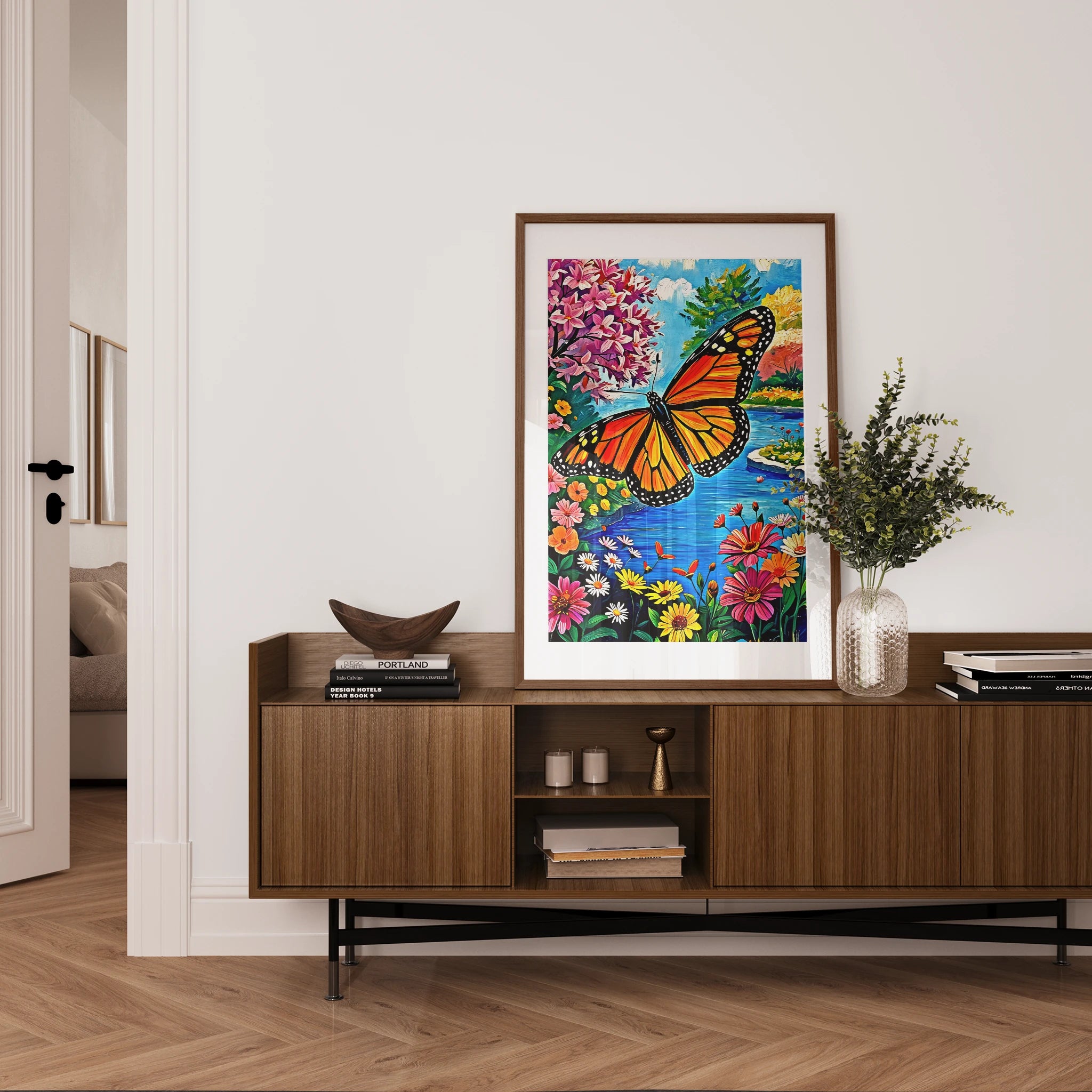 Monarch Butterfly-Danaus Plexippus-Framed Paper Print-452255 Visual Wall Art Framed Print